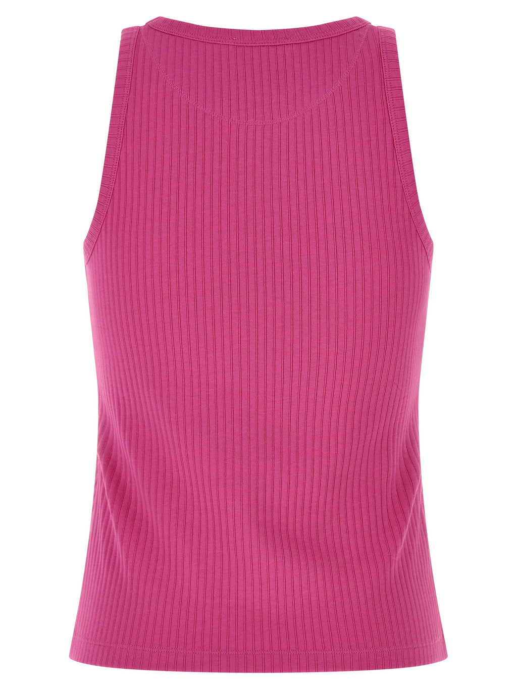 Fuchsia Cotton Sleeveles T-Shirt