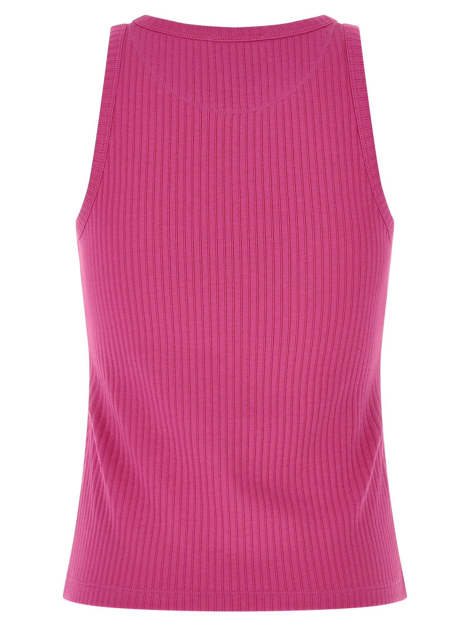 Fuchsia Cotton Sleeveles T-Shirt