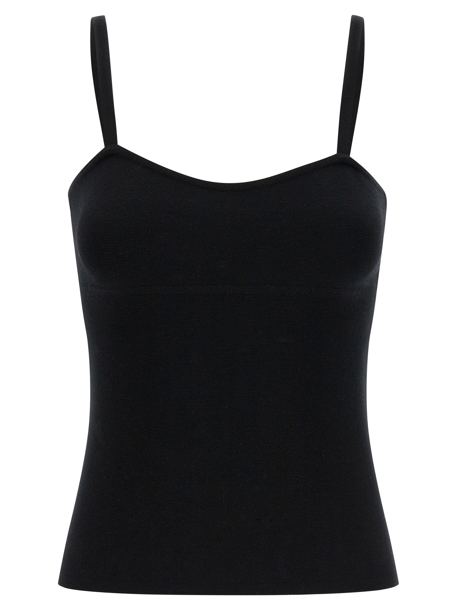 Black Virgin Wool Tank Tops