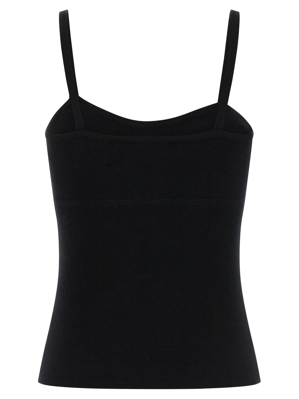 Black Virgin Wool Tank Tops