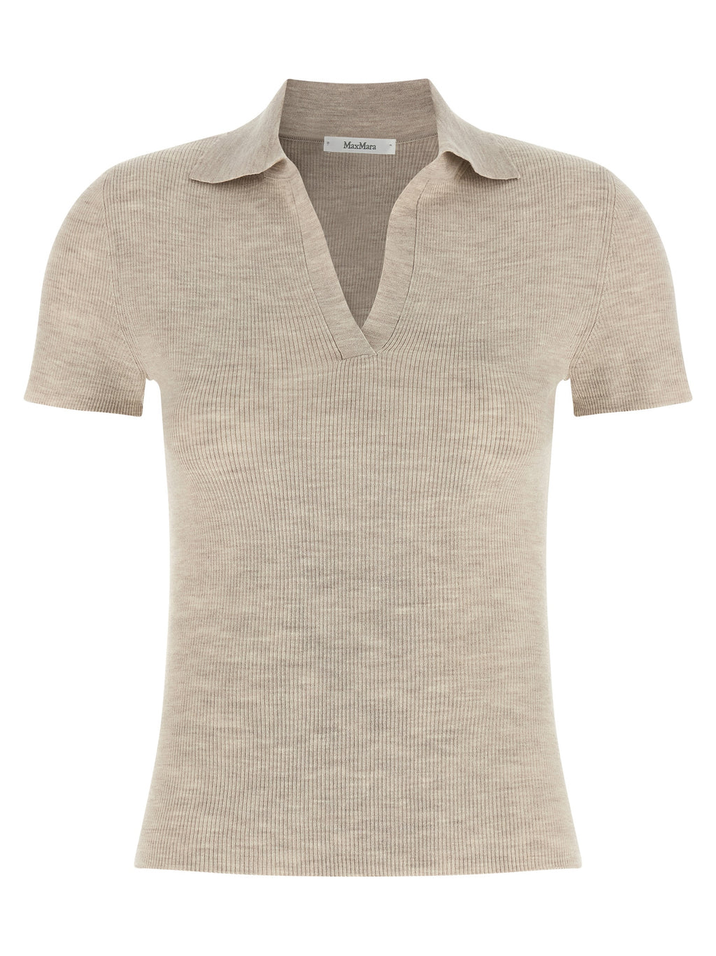 Beige Virgin Wool Polo Shirt