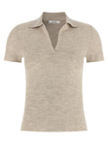 Beige Virgin Wool Polo Shirt