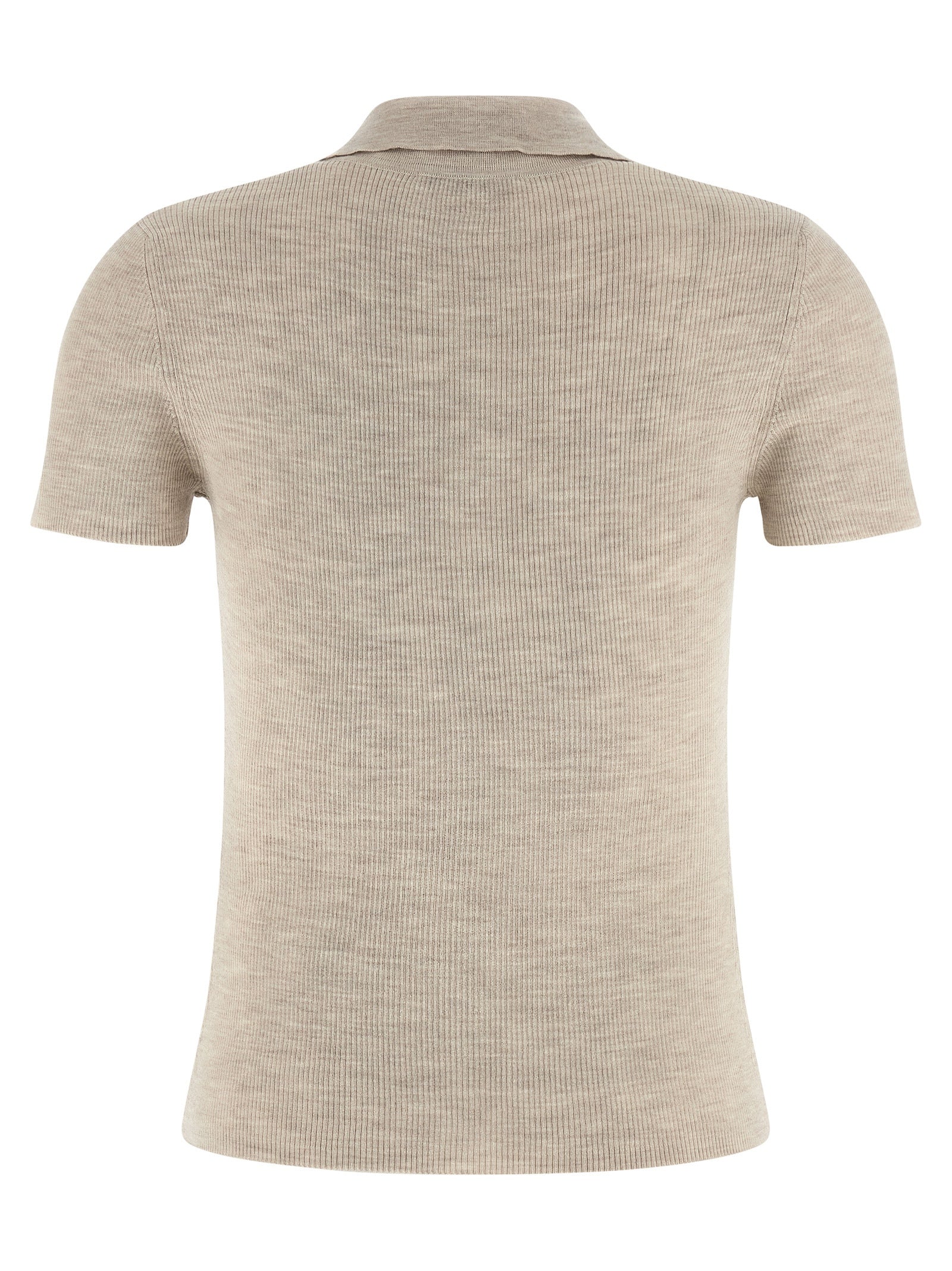 Beige Virgin Wool Polo Shirt