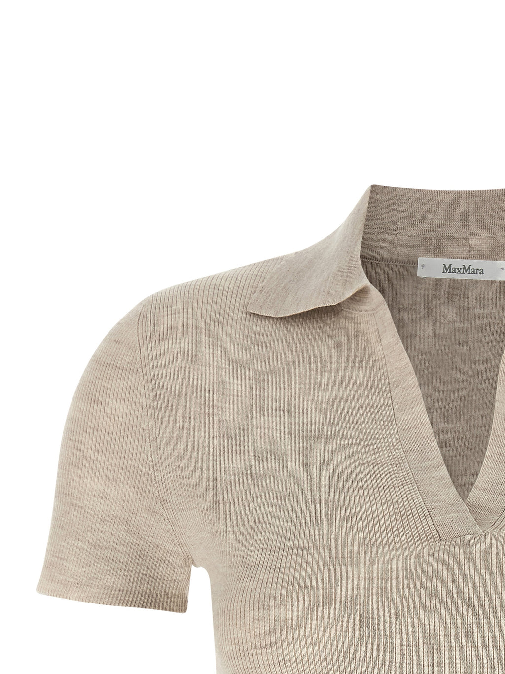 Beige Virgin Wool Polo Shirt