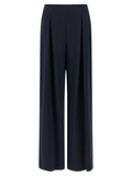 Blue Silk Casual Pants
