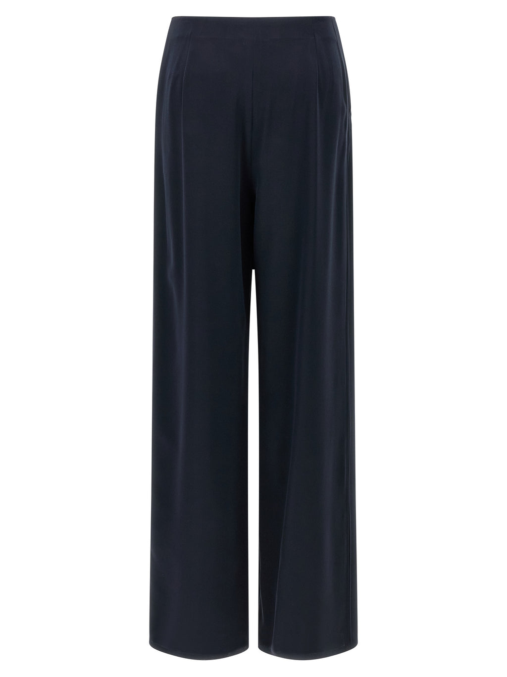 Blue Silk Casual Pants