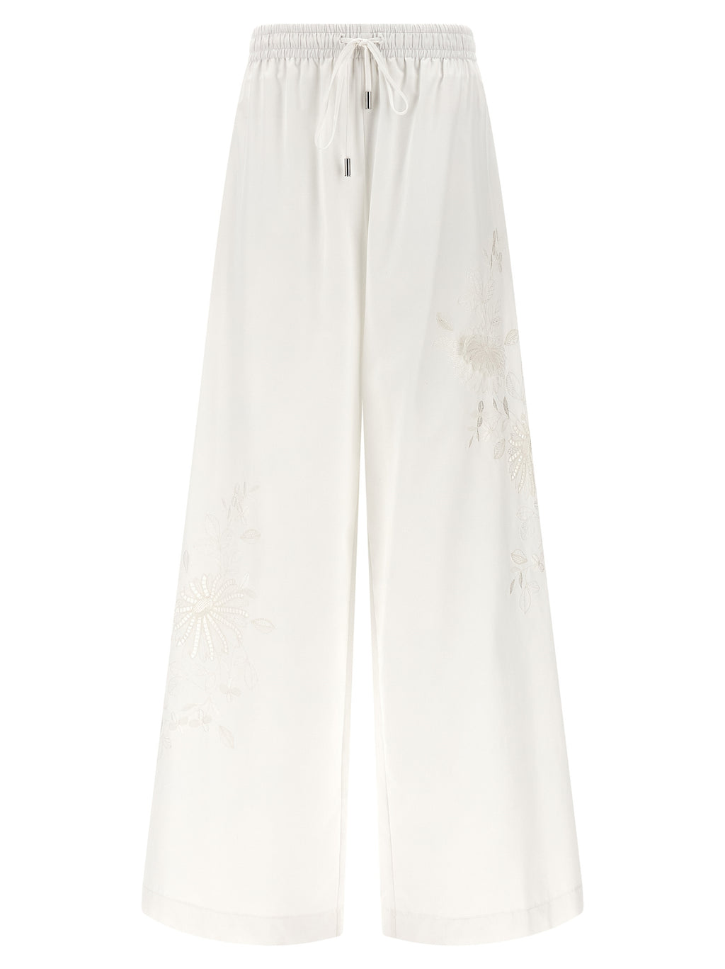 White Cotton Casual Pants