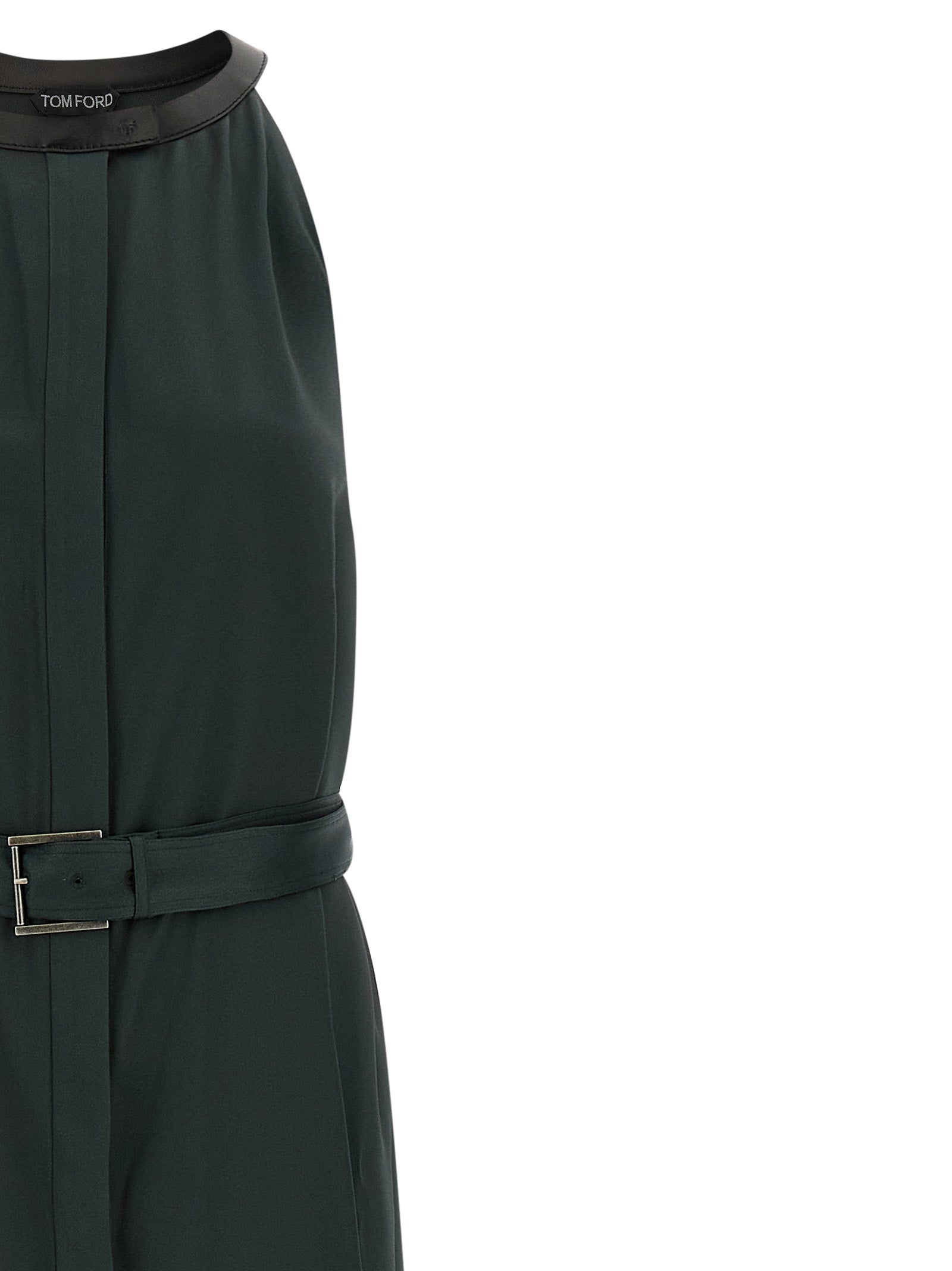 Bicolor Acetate Long Dress