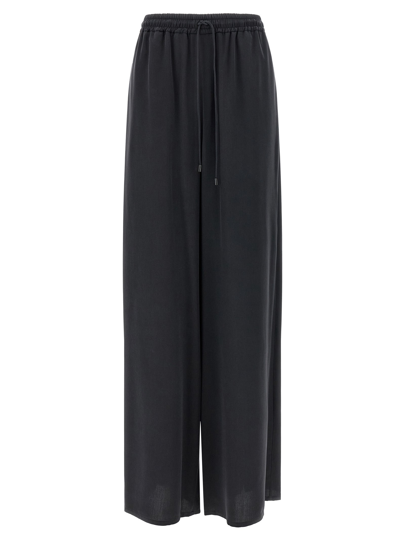 Blue Silk Casual Pants