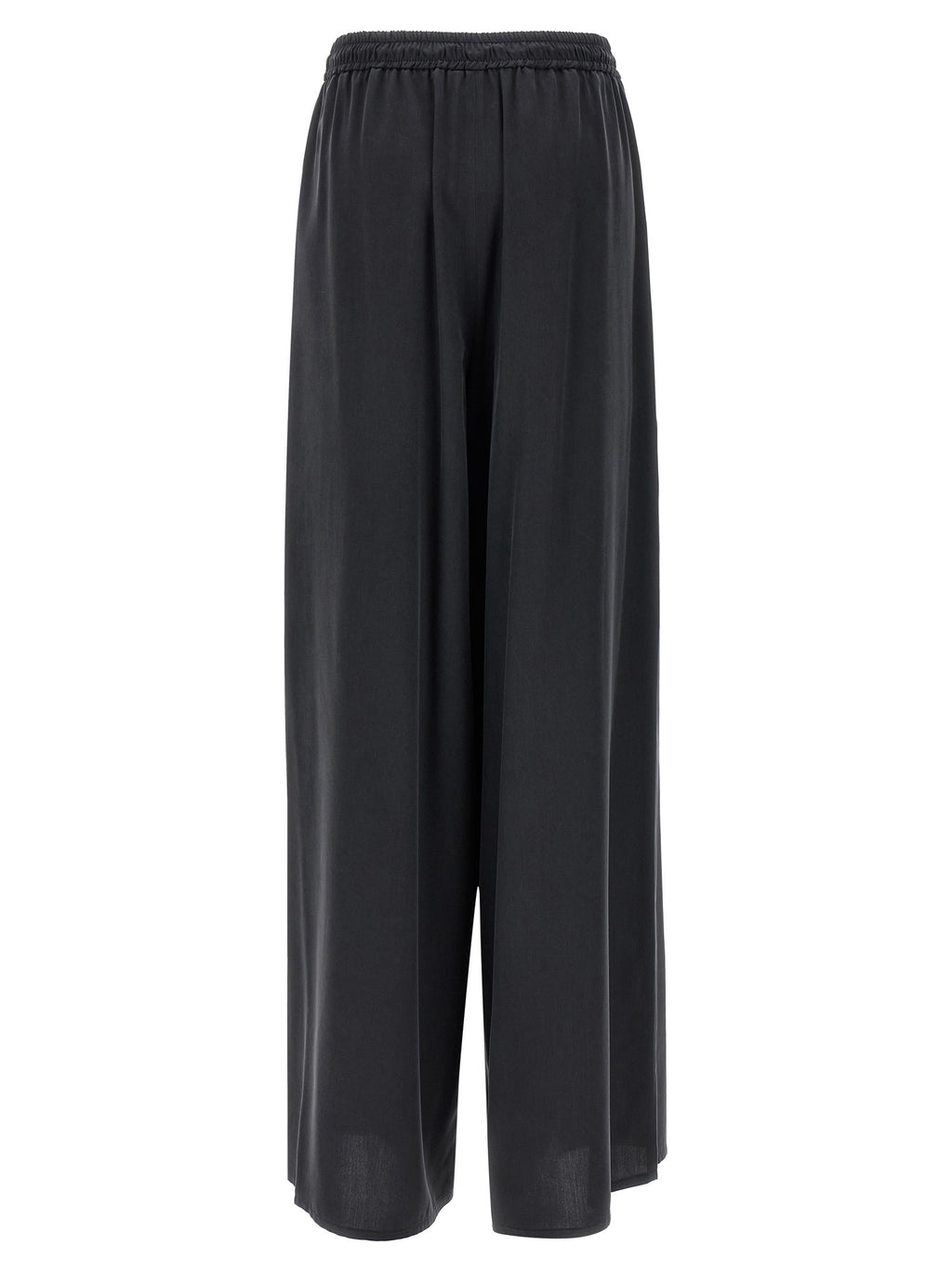 Blue Silk Casual Pants