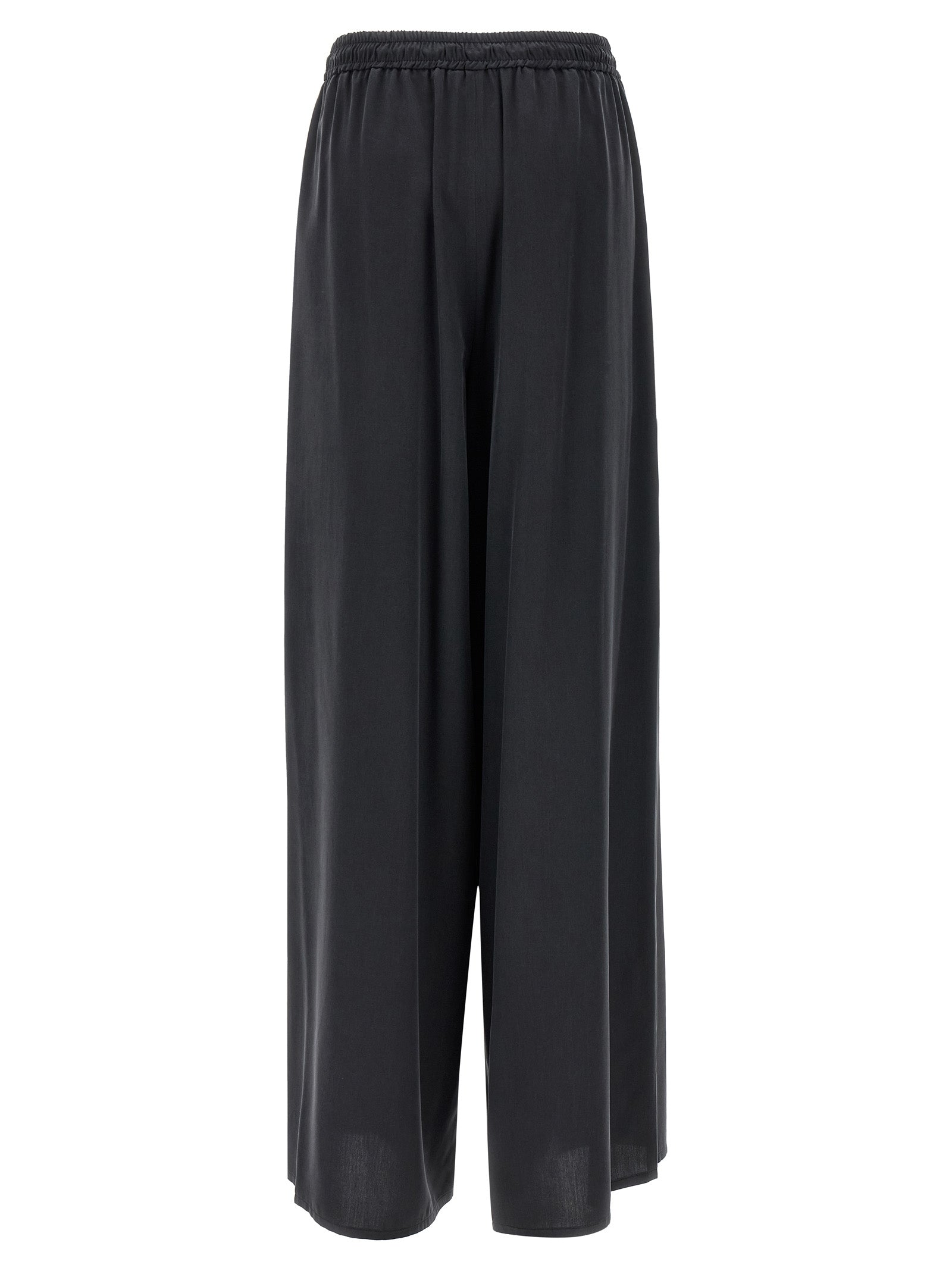 Blue Silk Casual Pants