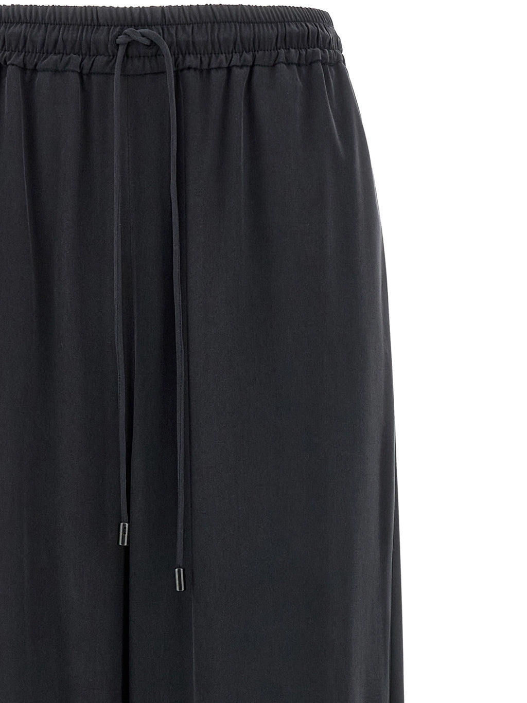 Blue Silk Casual Pants