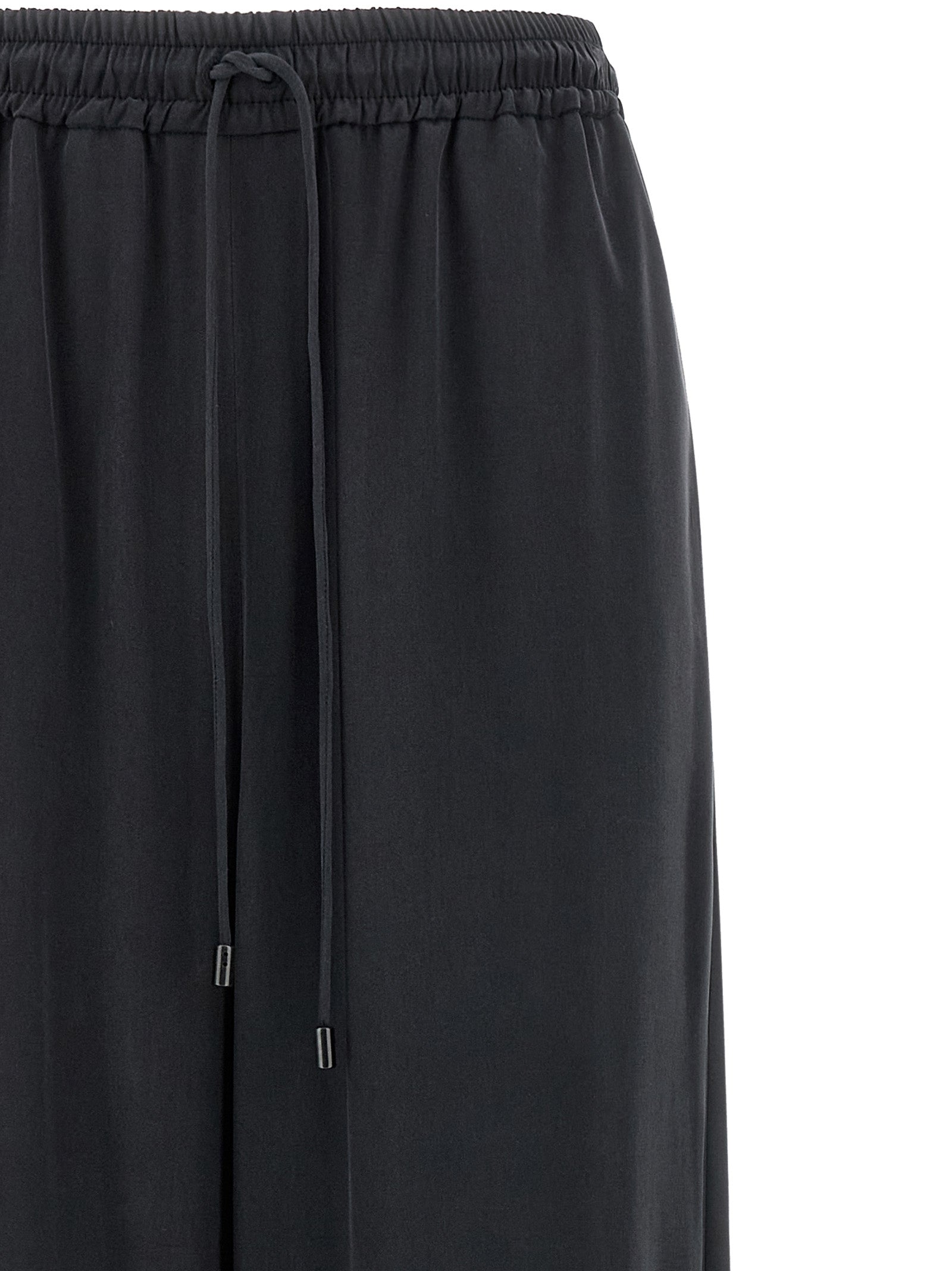 Blue Silk Casual Pants
