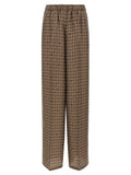Brown Silk Casual Pants