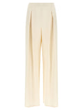 White Silk Casual Pants