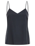 Gray Silk Sleeveles T-Shirt