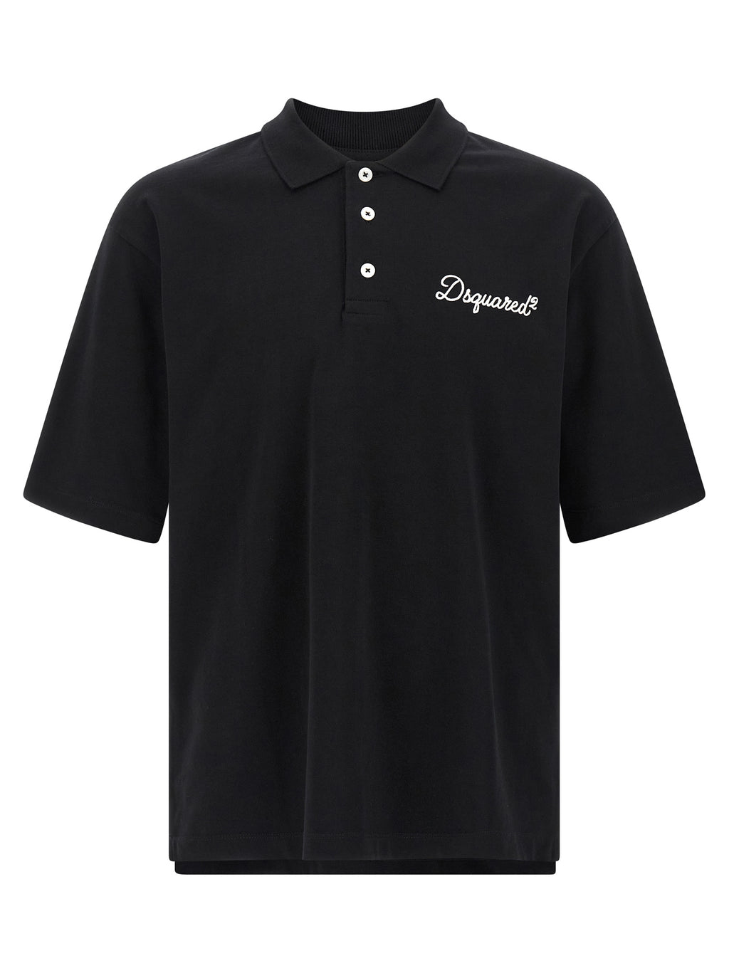 Black Cotton Polo Shirt
