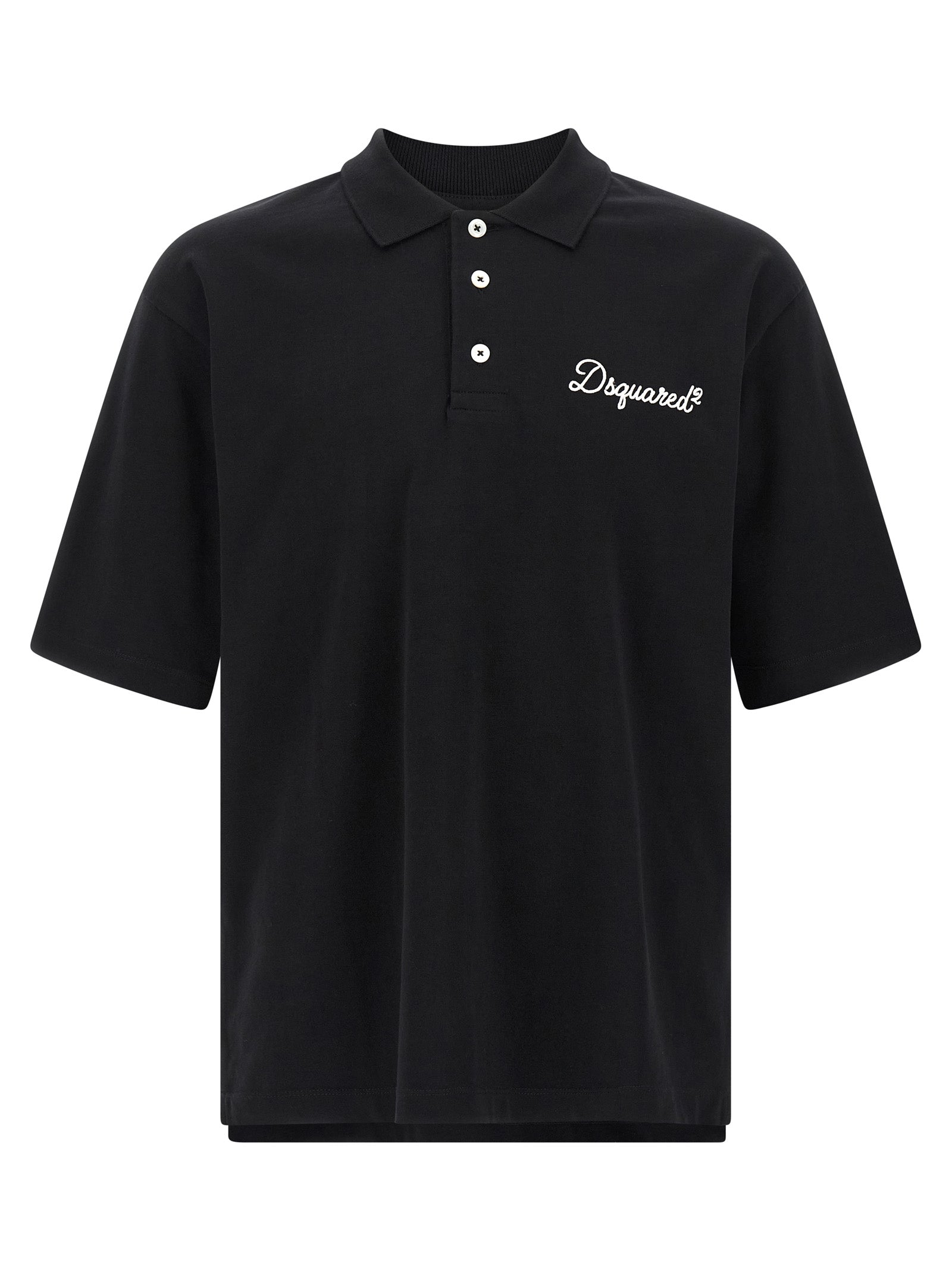 Black Cotton Polo Shirt