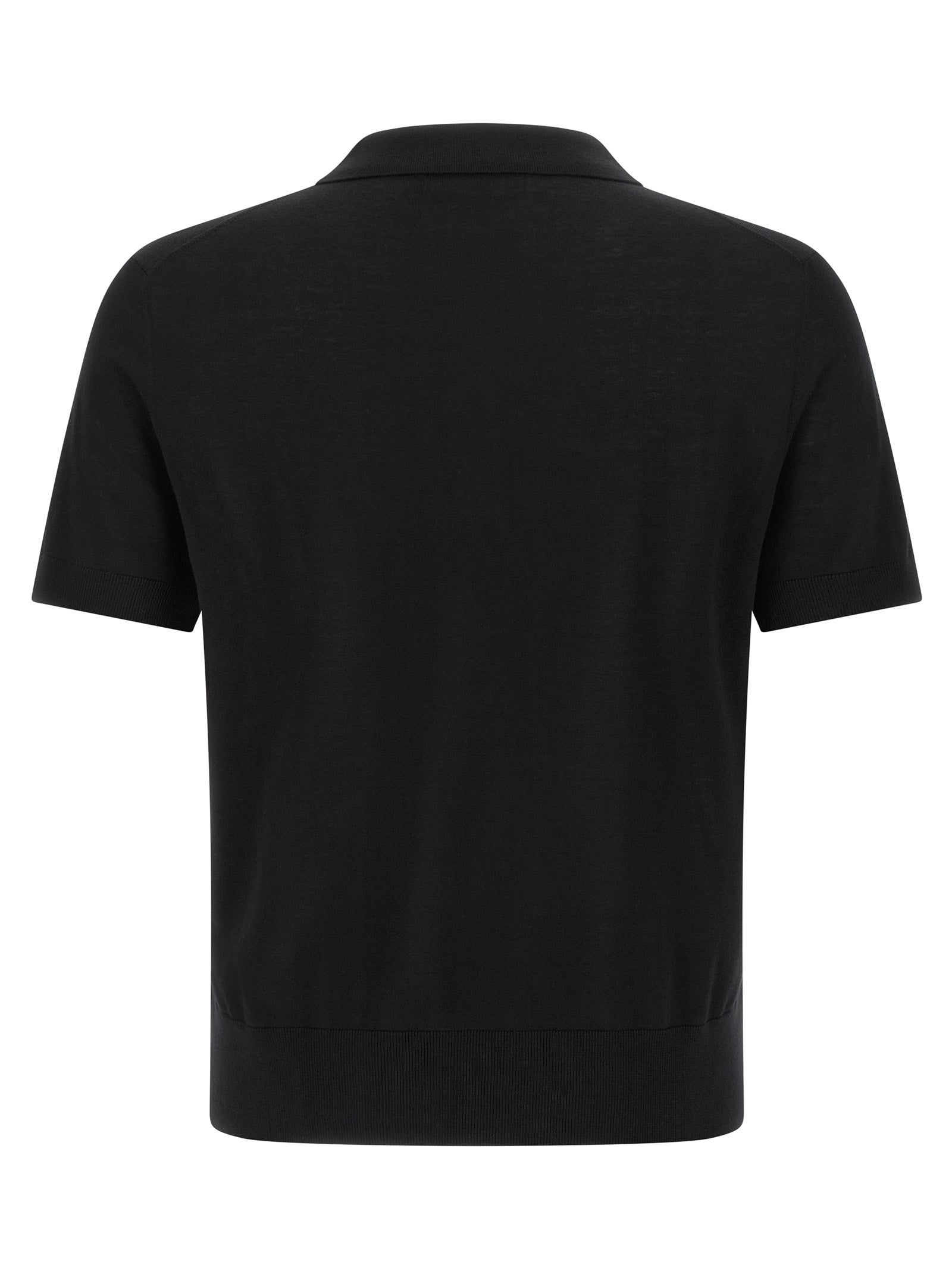 Black Wool Polo Shirt