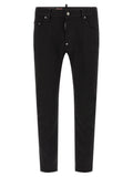 Black Cotton Straight-Leg Jeans