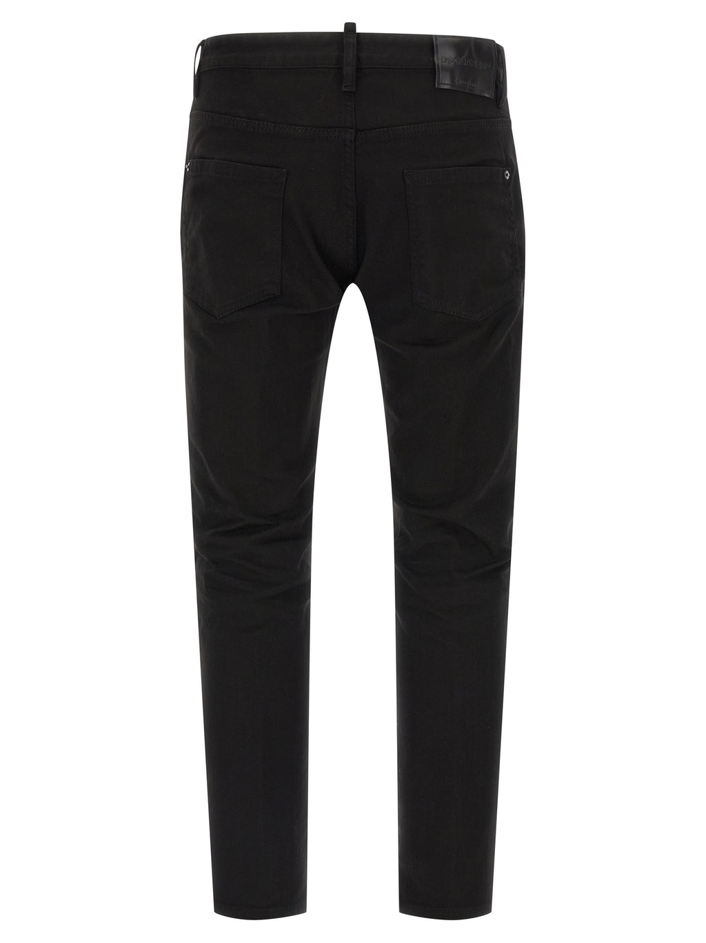 Black Cotton Straight-Leg Jeans