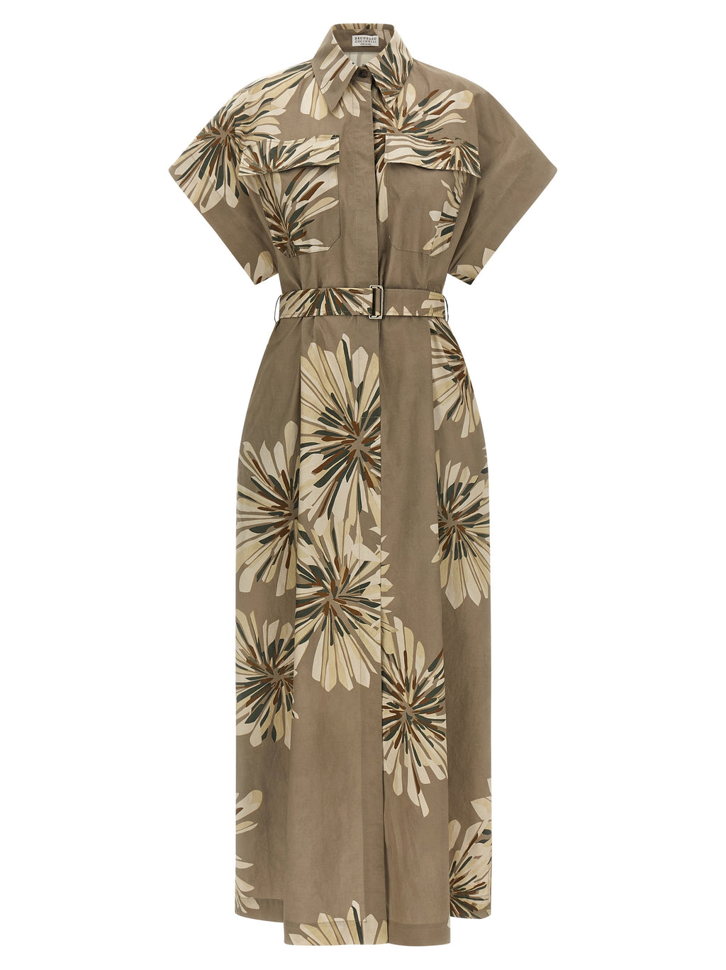 Bicolor Cotton Long Dress