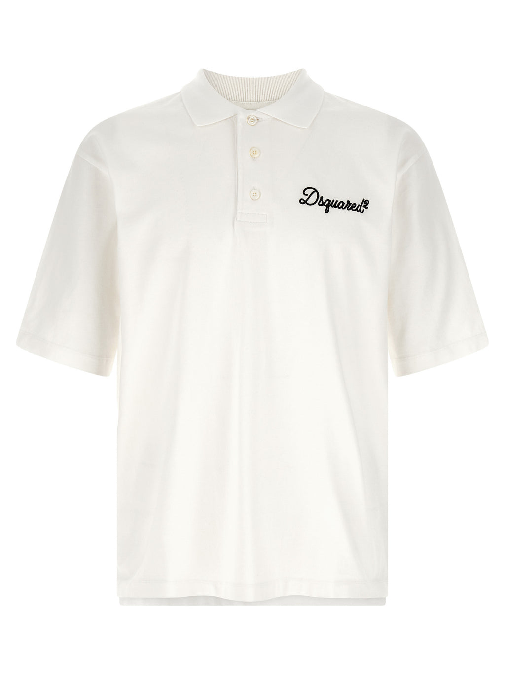 White Cotton Polo Shirt