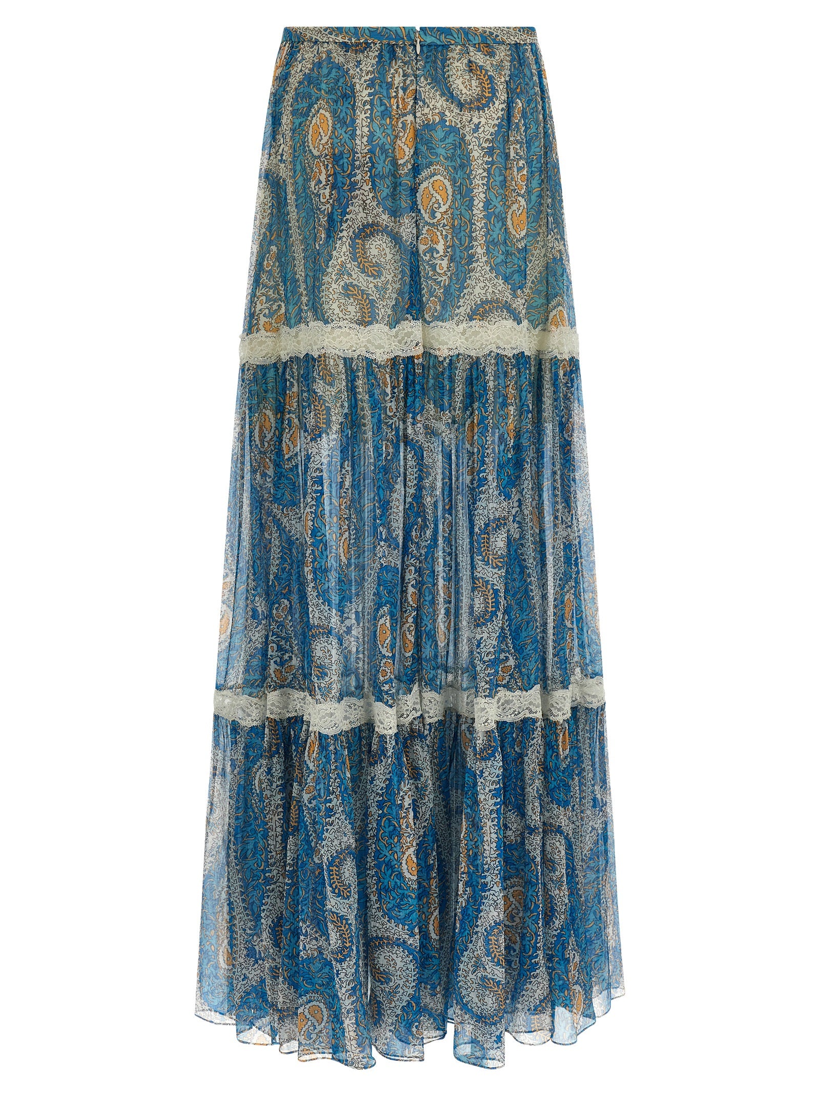 Blue Silk Mini Skirt