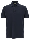 Blue Cotton Polo Shirt