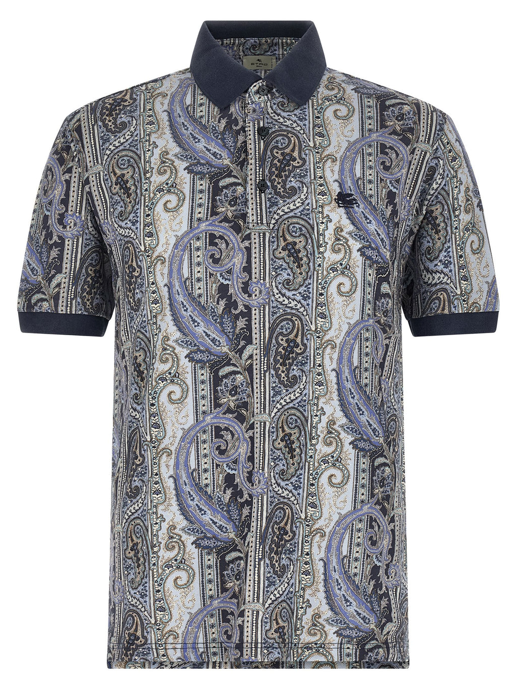Blue Cotton Polo Shirt