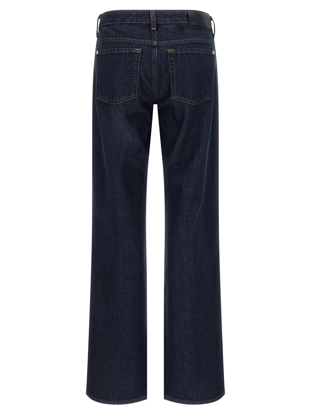 Blue Cotton Straight-Leg Jeans