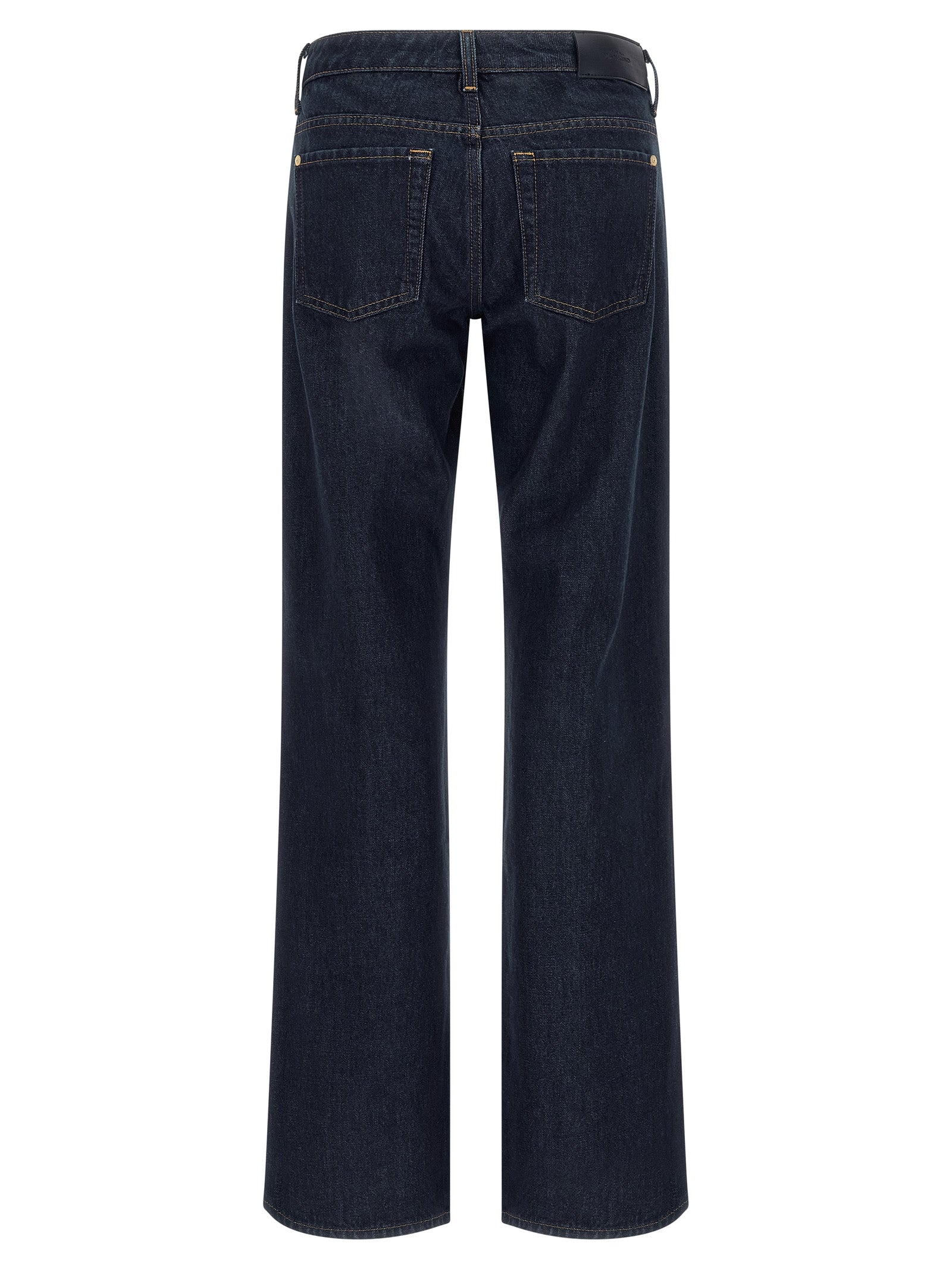 Blue Cotton Straight-Leg Jeans
