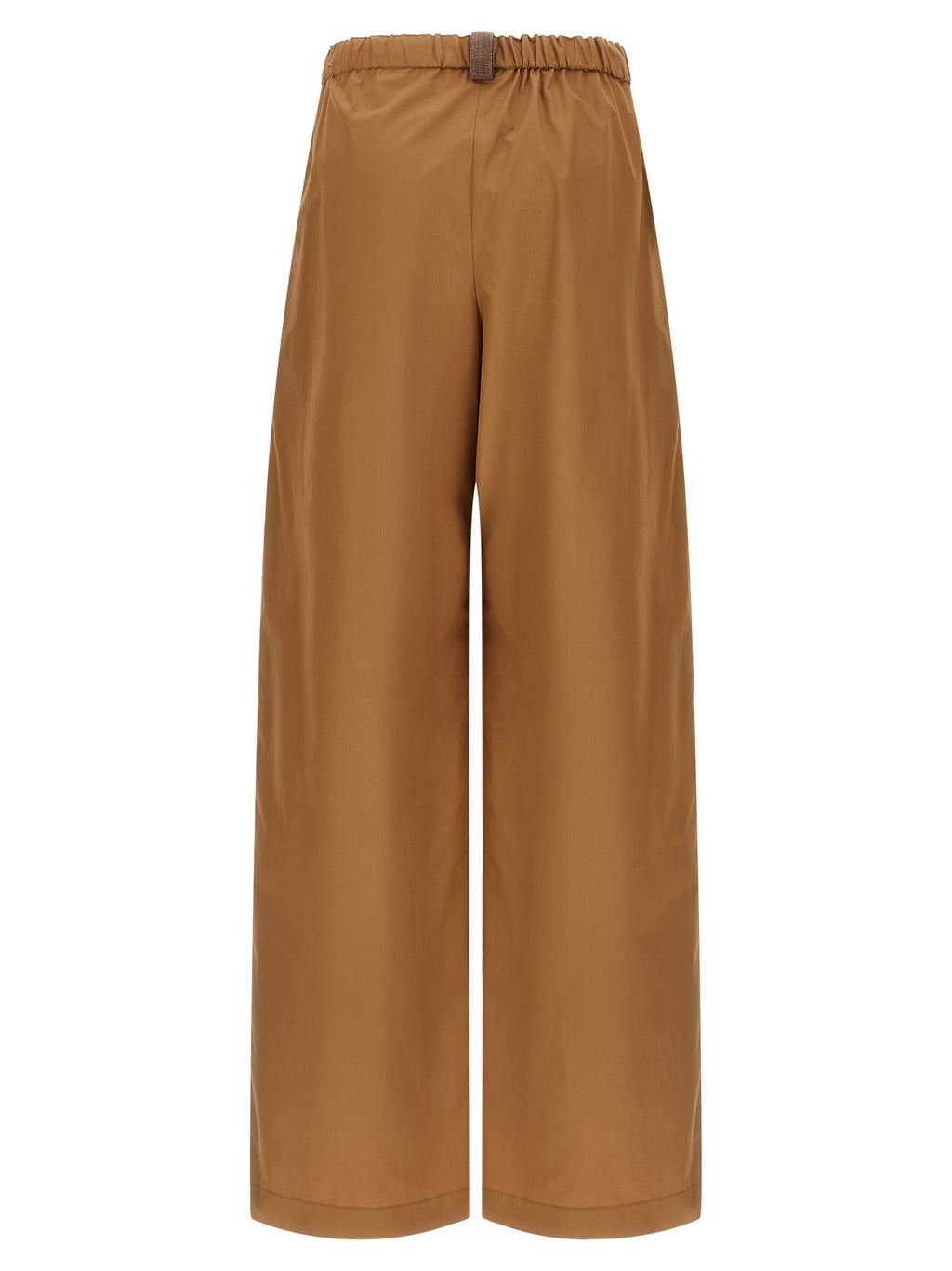 Brown Cotton Casual Pants