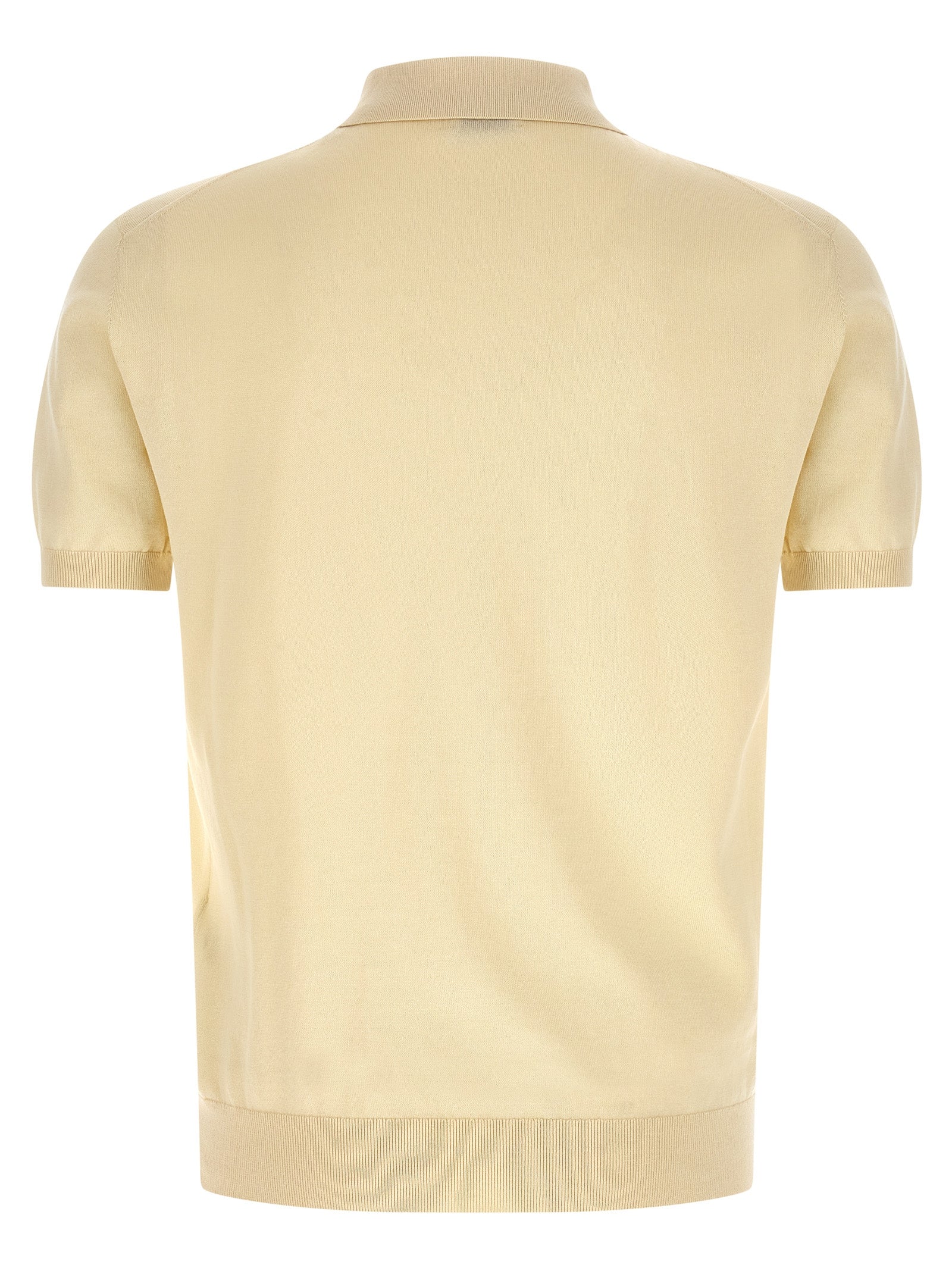 Beige Cotton Polo Shirt