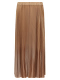 Beige Polyester Midi Skirt