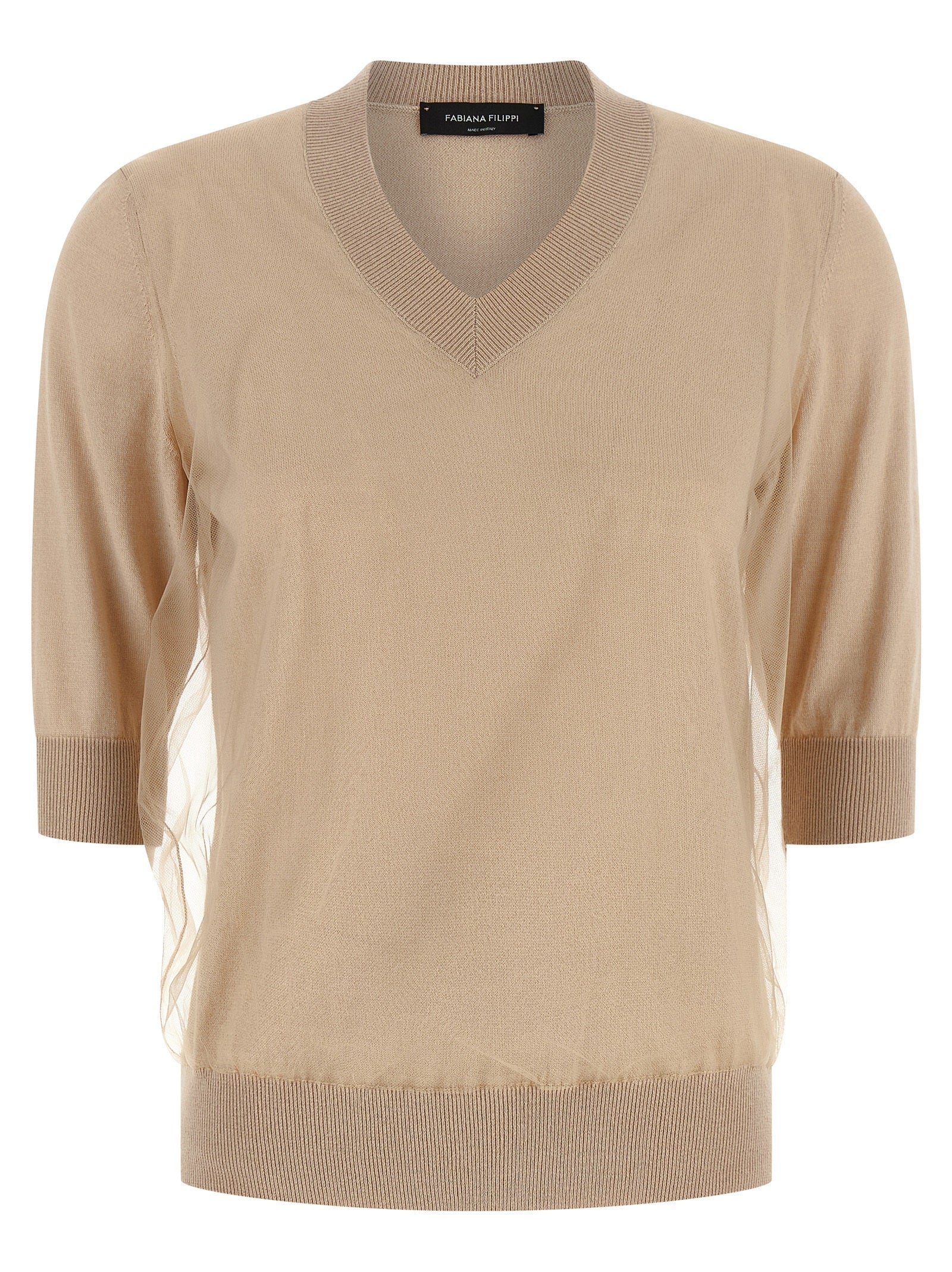 Beige Virgin Wool Cardigan
