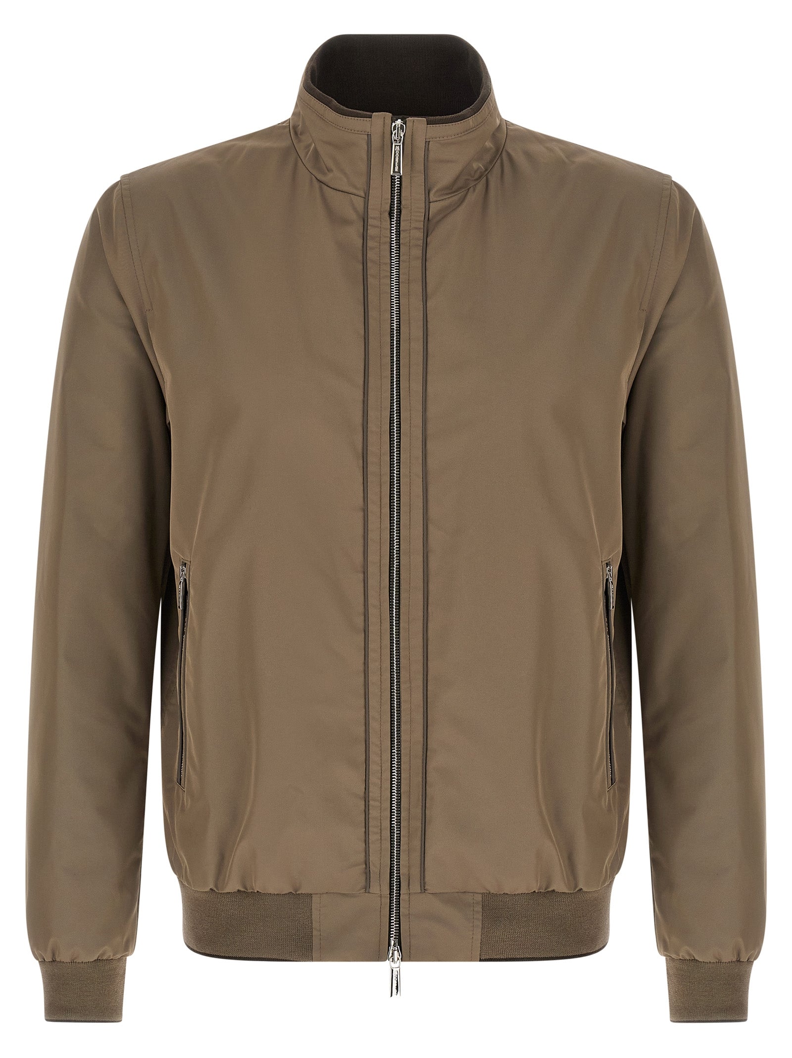 Beige Polyester Bomber