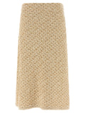 Gold Cotton Midi Skirt