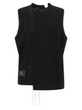 Black Rayon Sleeveless Jacket