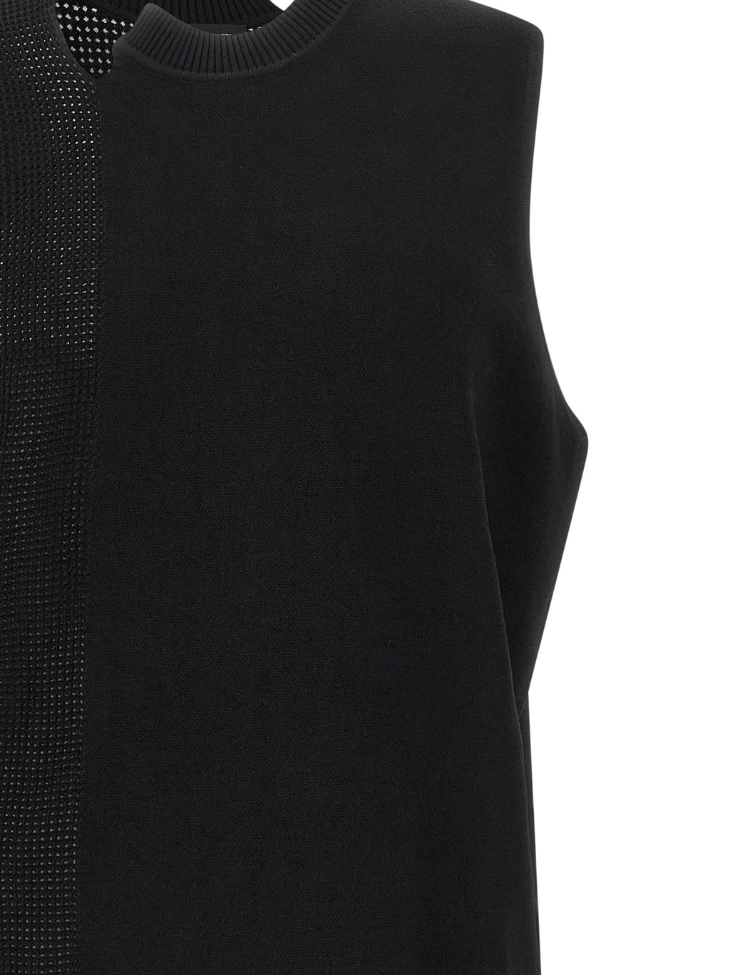 Black Rayon Sleeveless Jacket