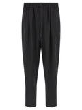 Black Polyester Casual Pants