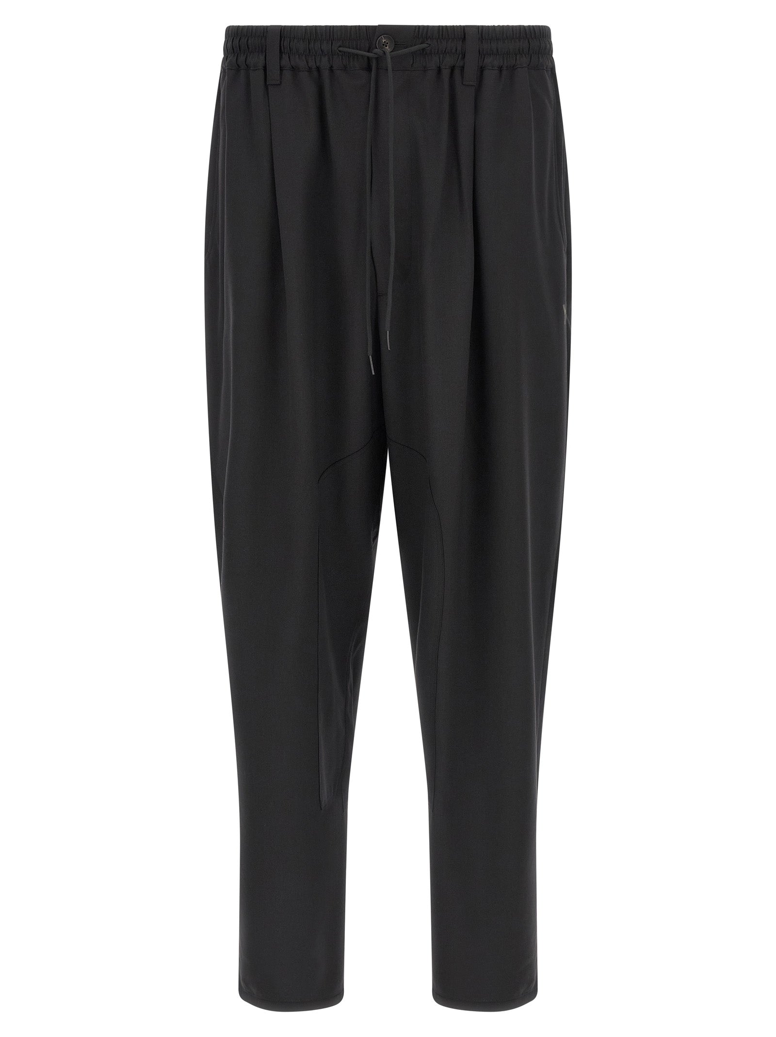 Black Polyester Casual Pants