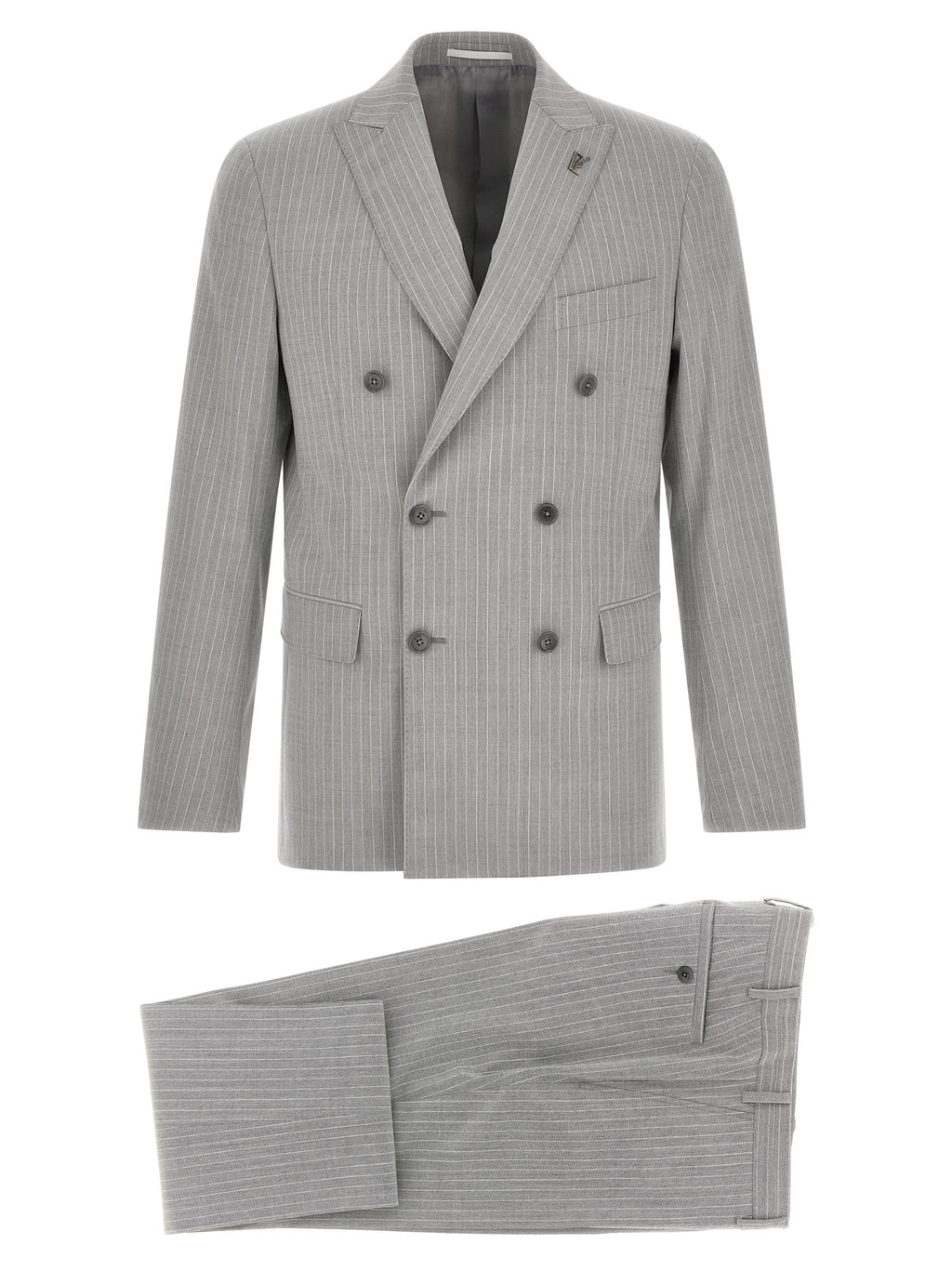 Gray Polyester Two-Piece Suit
