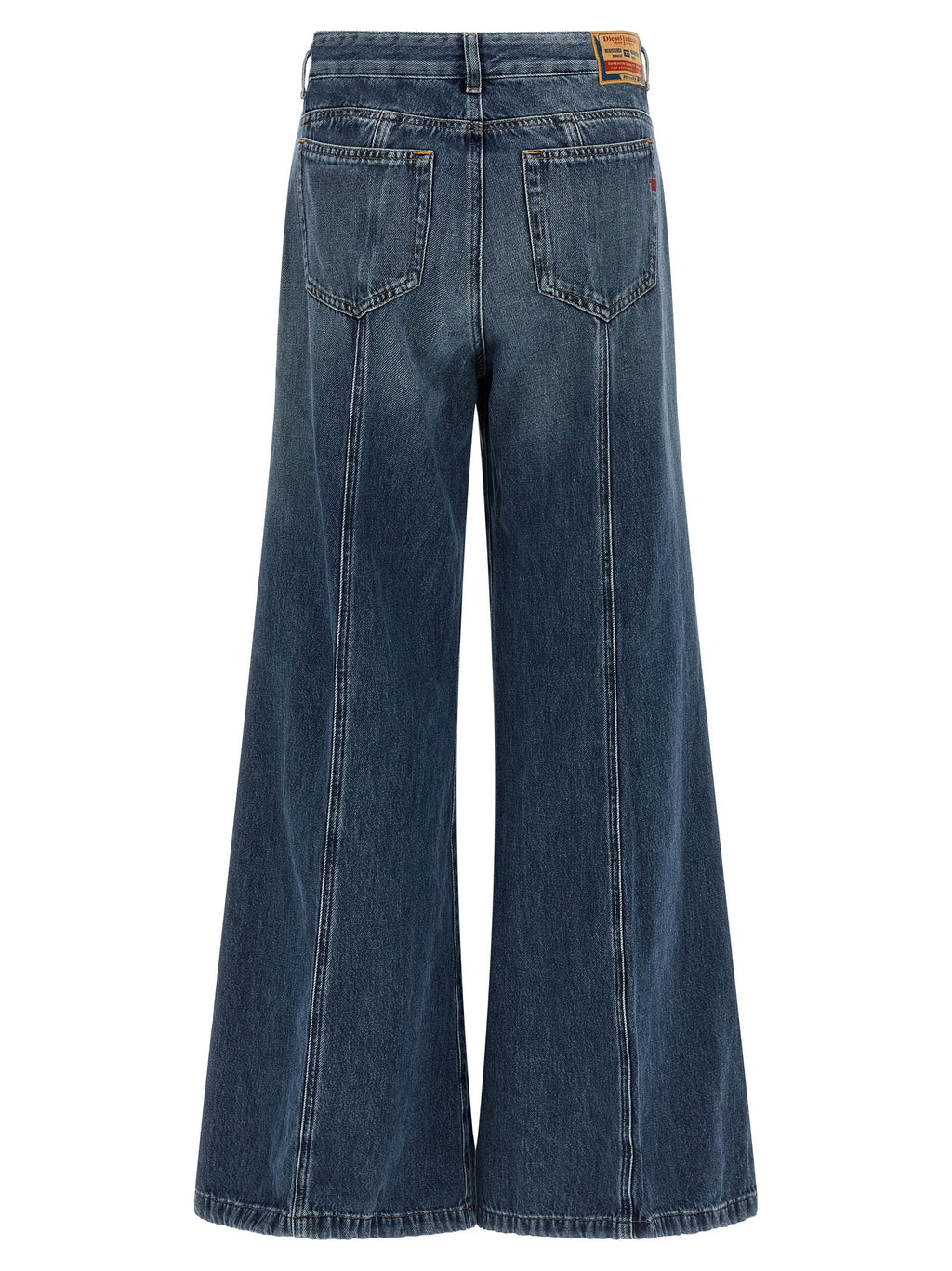 Blue Cotton Flared Jeans