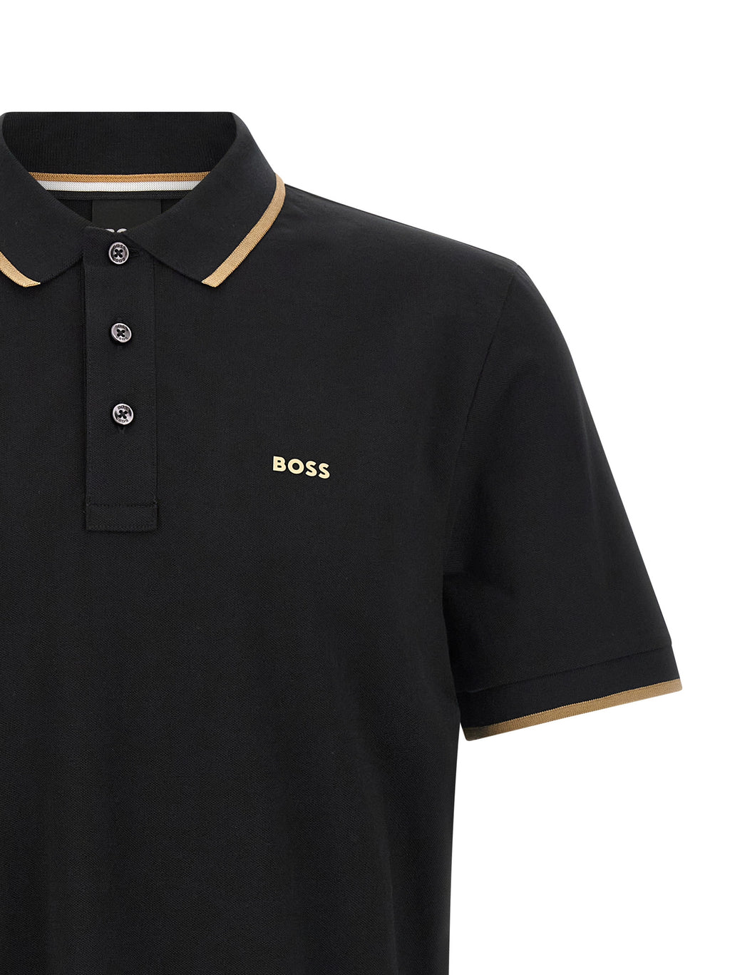 Black Cotton Polo Shirt