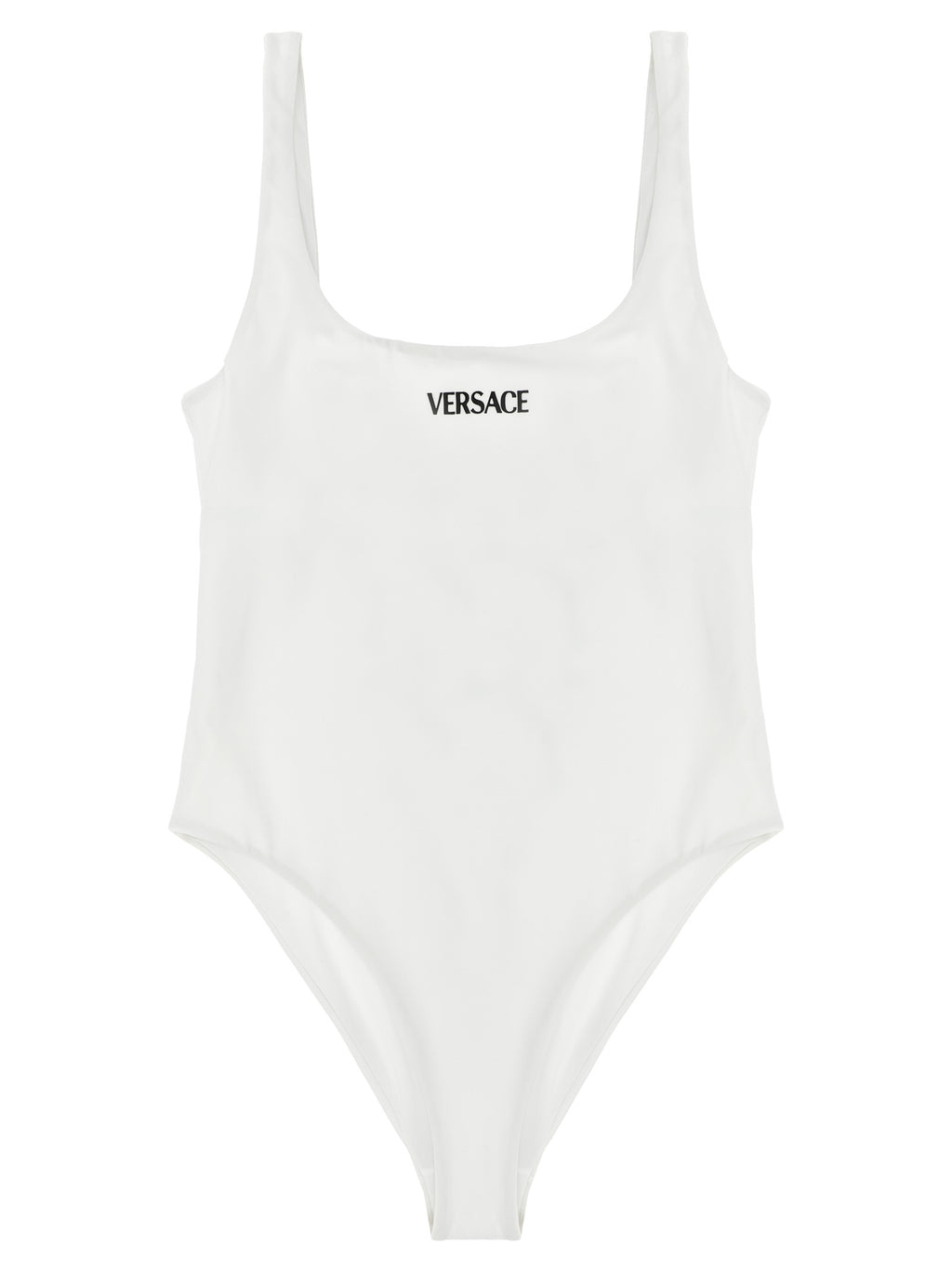 White Nylon One-Piece Swimsuit