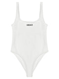 White Nylon One-Piece Swimsuit