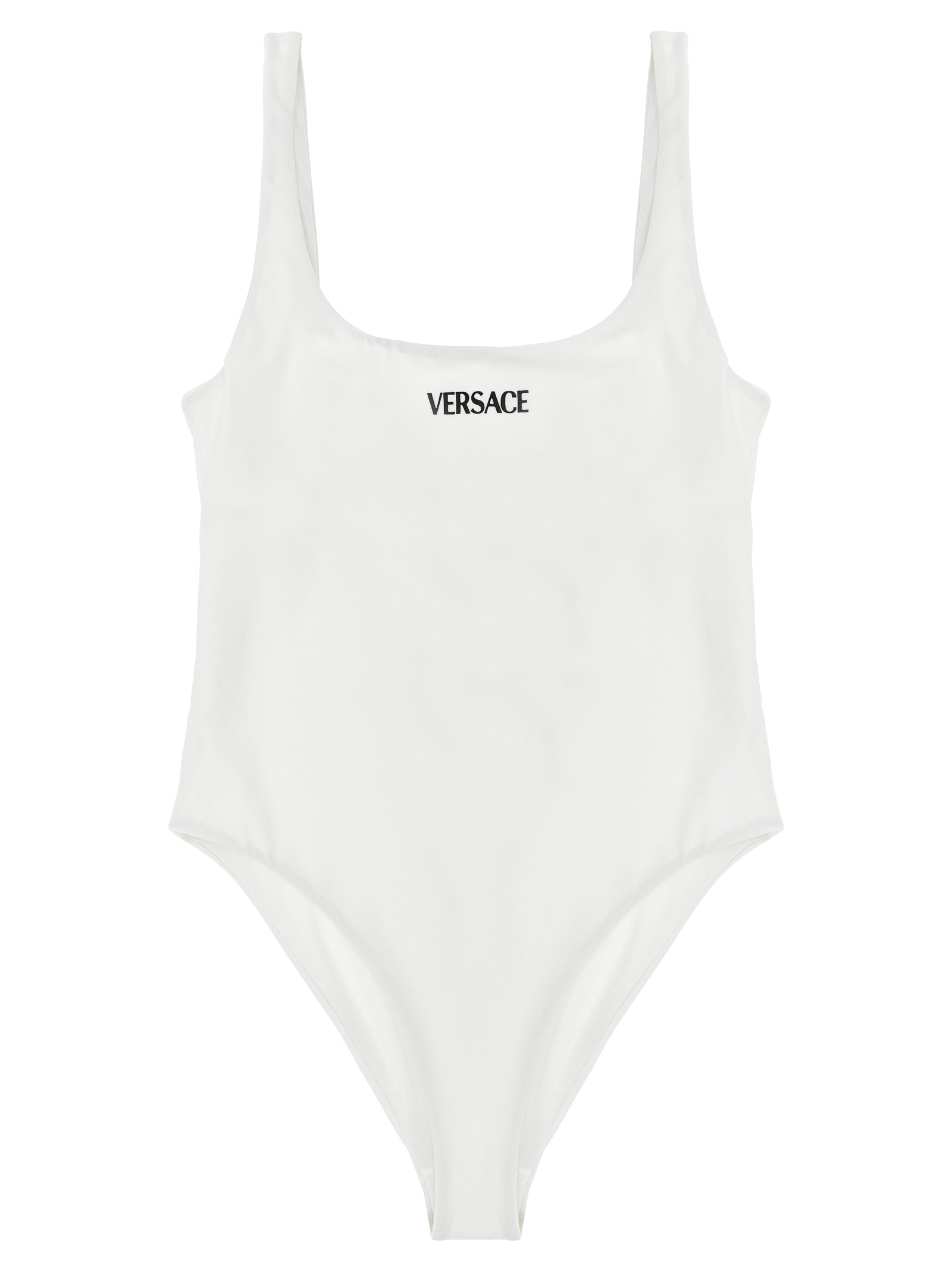 White Nylon One-Piece Swimsuit