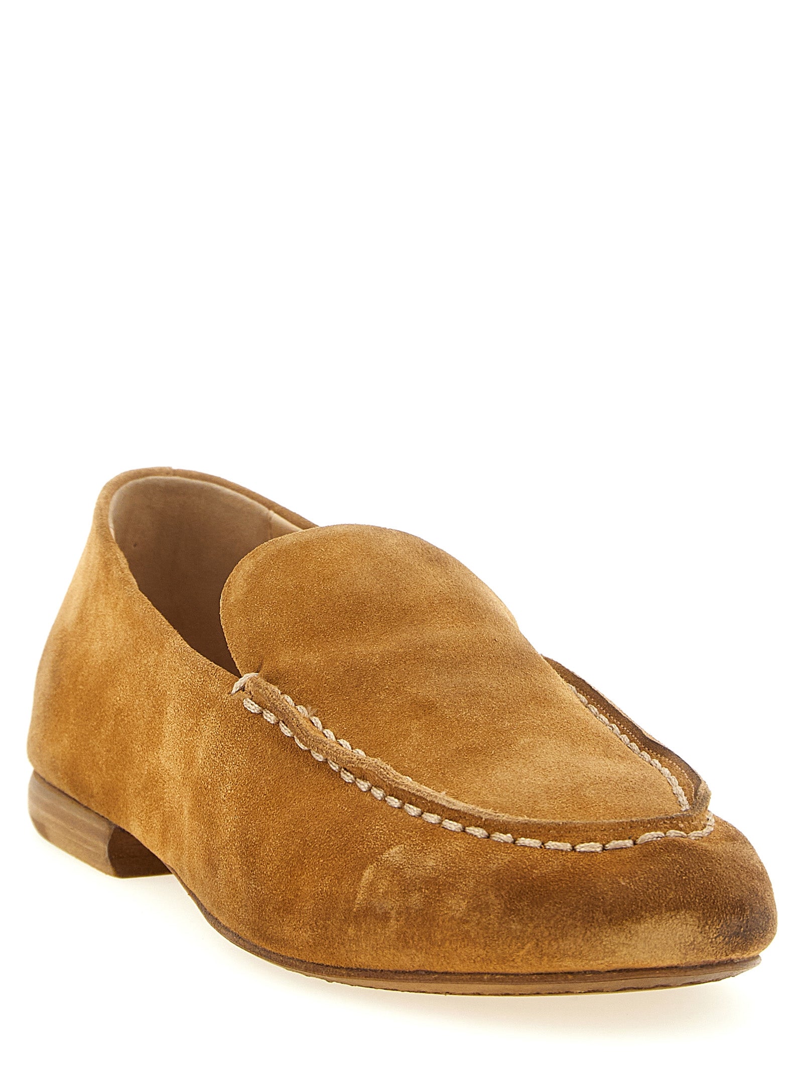 Brown Calfskin Slip-On Loafers