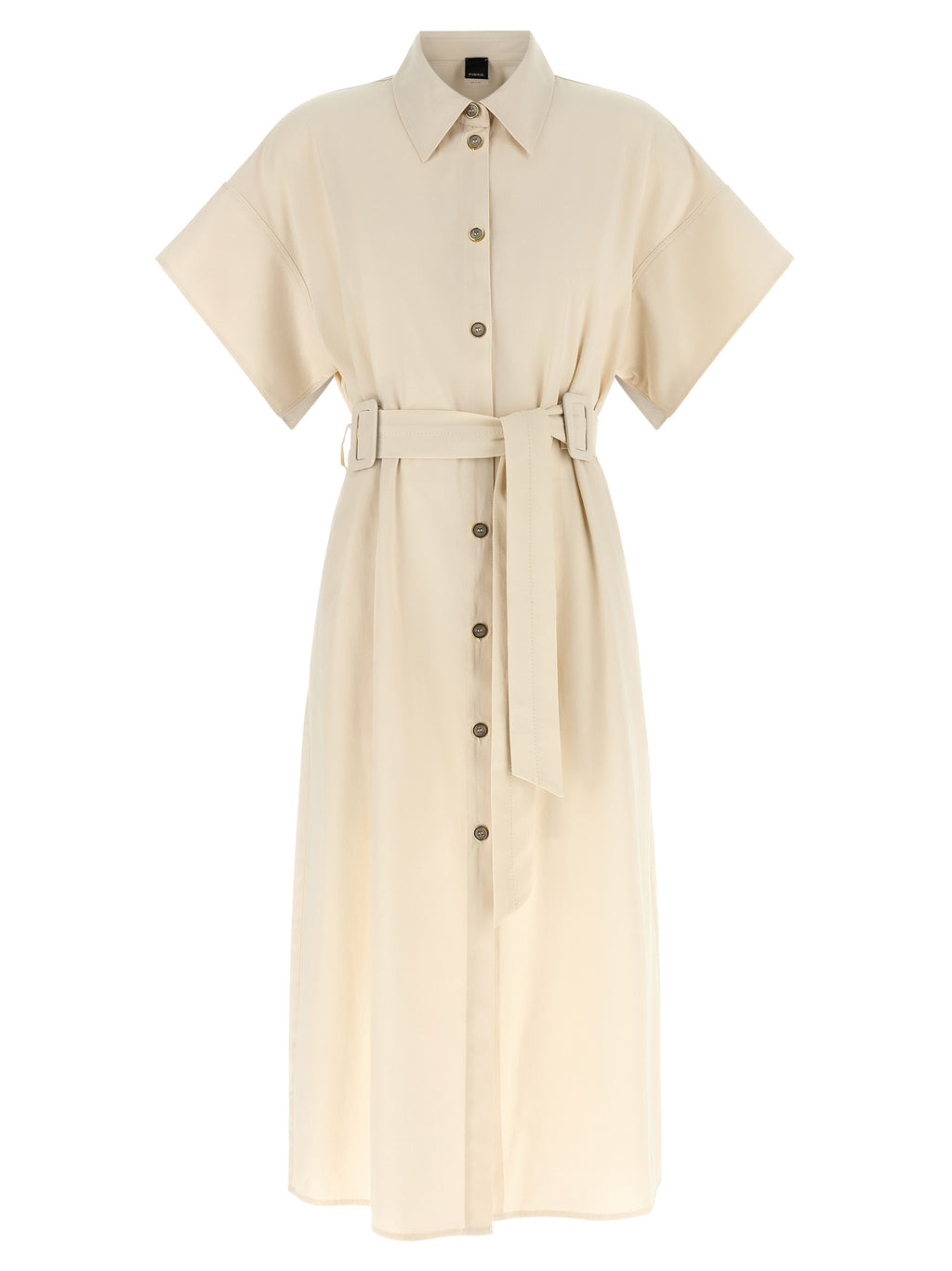 Beige Cotton Midi Dress